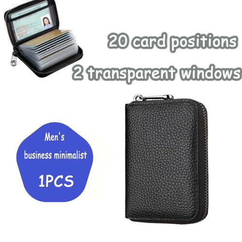 1 multi-layer 20 pocket card bag, anti-magnetic slim wallet storage, portable storage accessories for travel and daily life