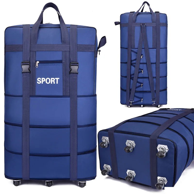 Air Checked Bag Luggage Travel Universal Wheel Foldable  Moving Storage  Oxford Waterproof  Packing Cubes