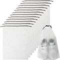 10 PCS Waterproof Travel Drawstring Shoe Bags, 11.8” x 15.7” Large Clear Plastic Shoe Storage Bags, Bulk Packing Organizers for Travel Essentials, Laundry, Cosmetics, and Home Storage (Translucent)