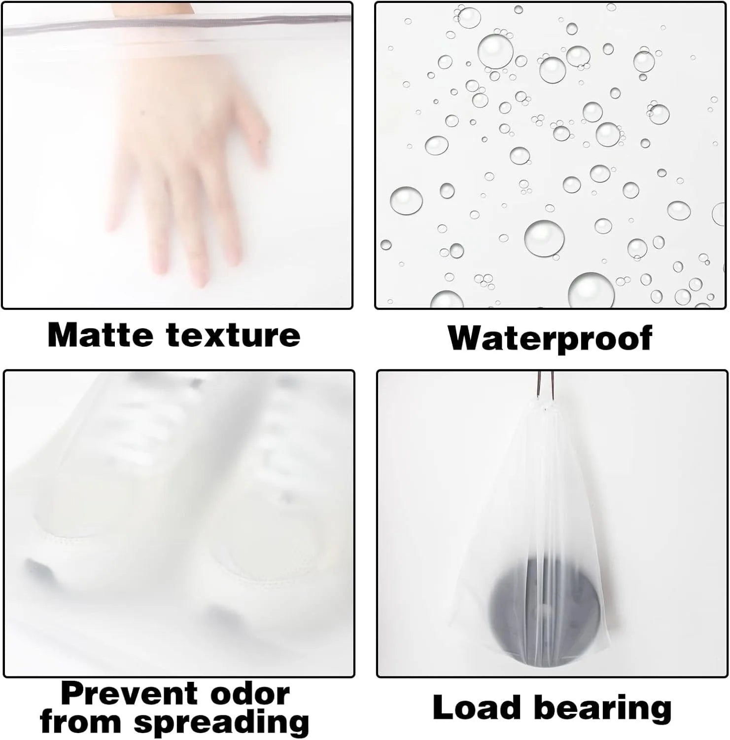 10 PCS Waterproof Travel Drawstring Shoe Bags, 11.8” x 15.7” Large Clear Plastic Shoe Storage Bags, Bulk Packing Organizers for Travel Essentials, Laundry, Cosmetics, and Home Storage (Translucent)