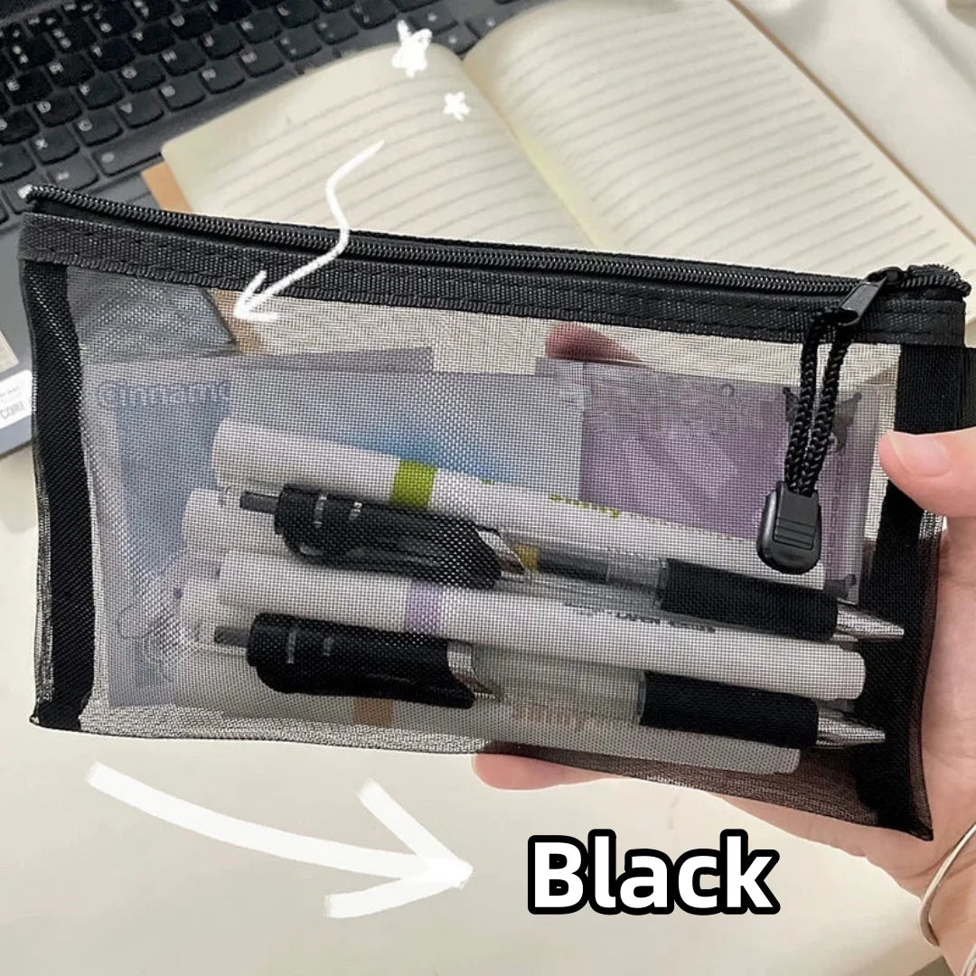 Portable Student Cosmetic Brush Storage Bag High Aesthetic Value Zipper Stationery Accessories Cotton Fabric Leisure Travel Bag
